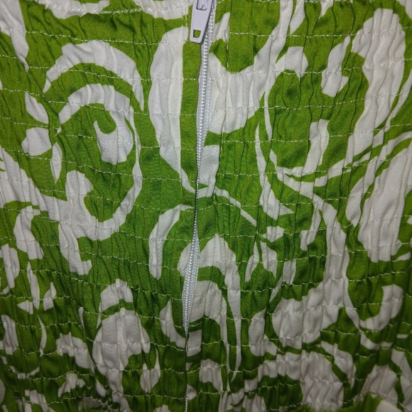 Dressbarn Sleeveless Dress Adjustable Straps Zippered Back Green/White US 16W - Picture 5 of 6